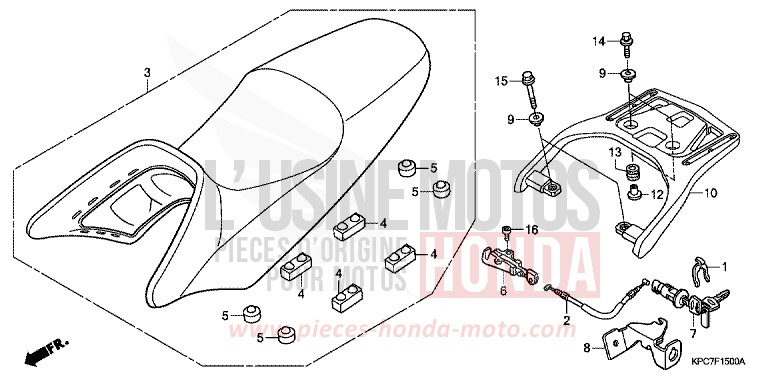 SIEGE/SUPPORT de Varadero 125 SHASTA WHITE (NH138) de 2011